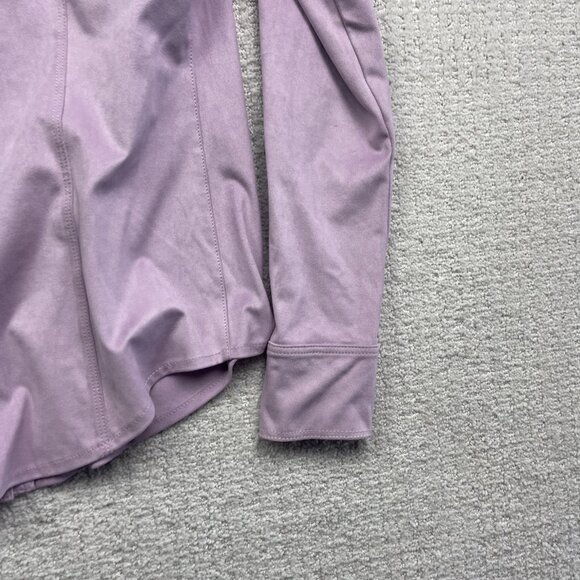 Y2K Guess Lila Purple Faux Suede Pearl Snap Cowboy Western Button Shirt Wom M - Picture 13 of 15